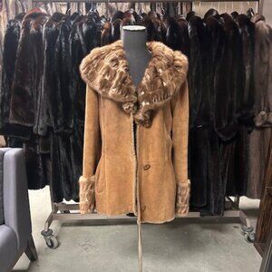 Agneau retourner (SHEARLING) w/ MINK collar & cuffs, 3000 NOW ONLY $795 size 16